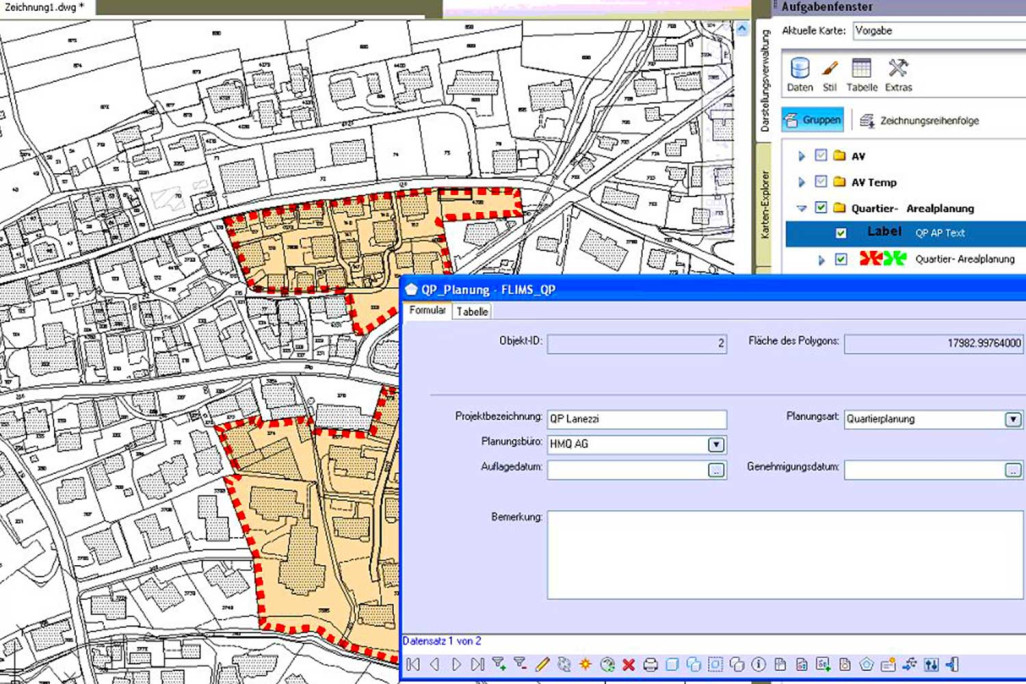 Screenshot Geoinformationssystem