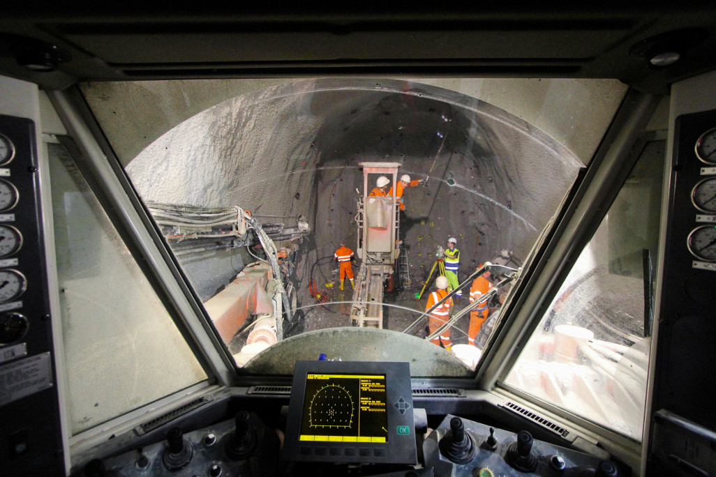 Ceneri Basistunnel Sigirino Vortriebsvermessung Sprengung