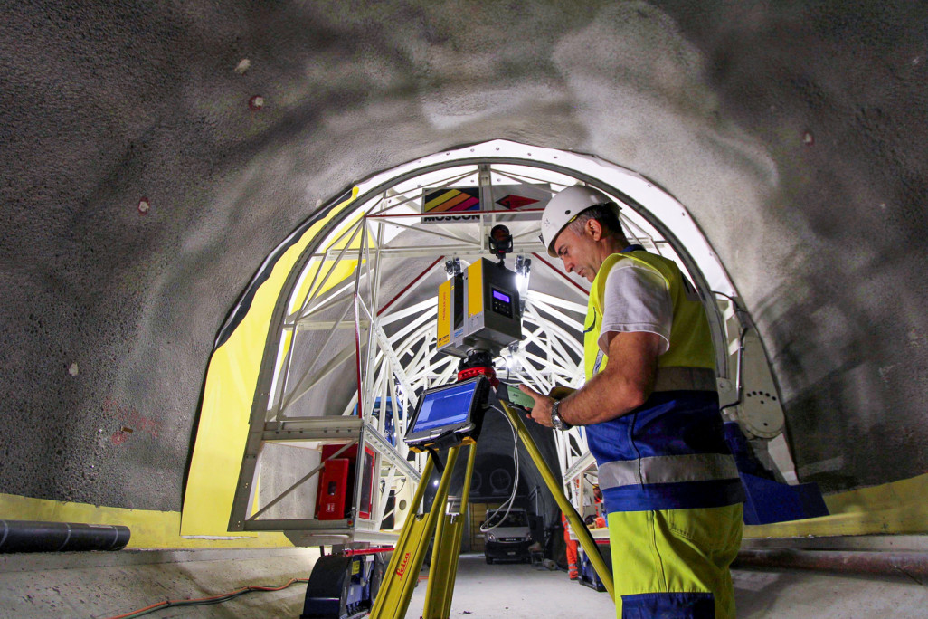 Ceneri Basistunnel Sigirino Vortriebsvermessung ZF Scanner