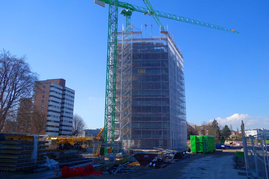 Cham, Hochhaus one one, Bauvermessung