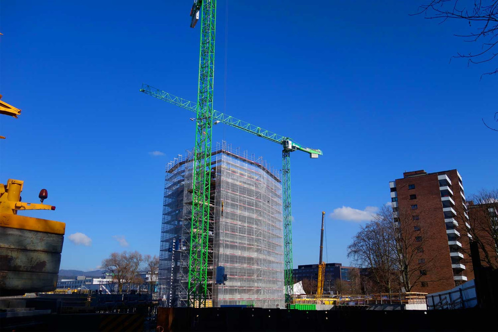 Cham, Hochhaus one one, Bauvermessung