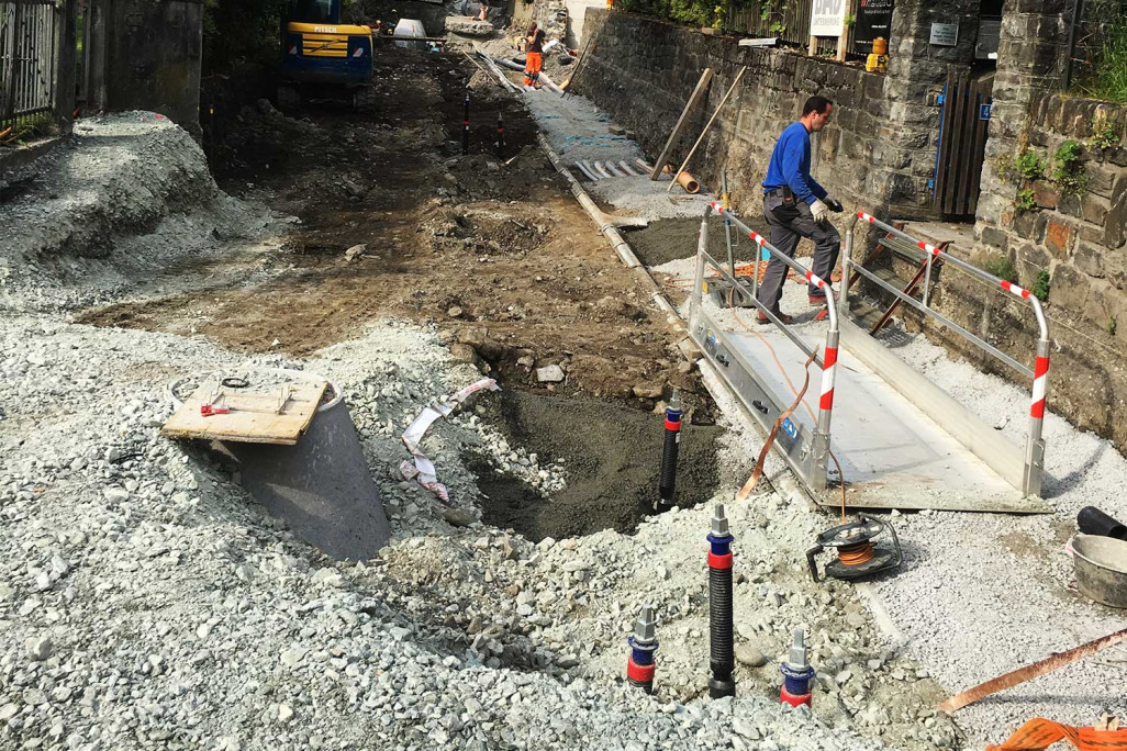 Aufnahme Leitungskataster, Alte Strasse in Thusis, HMQ AG
