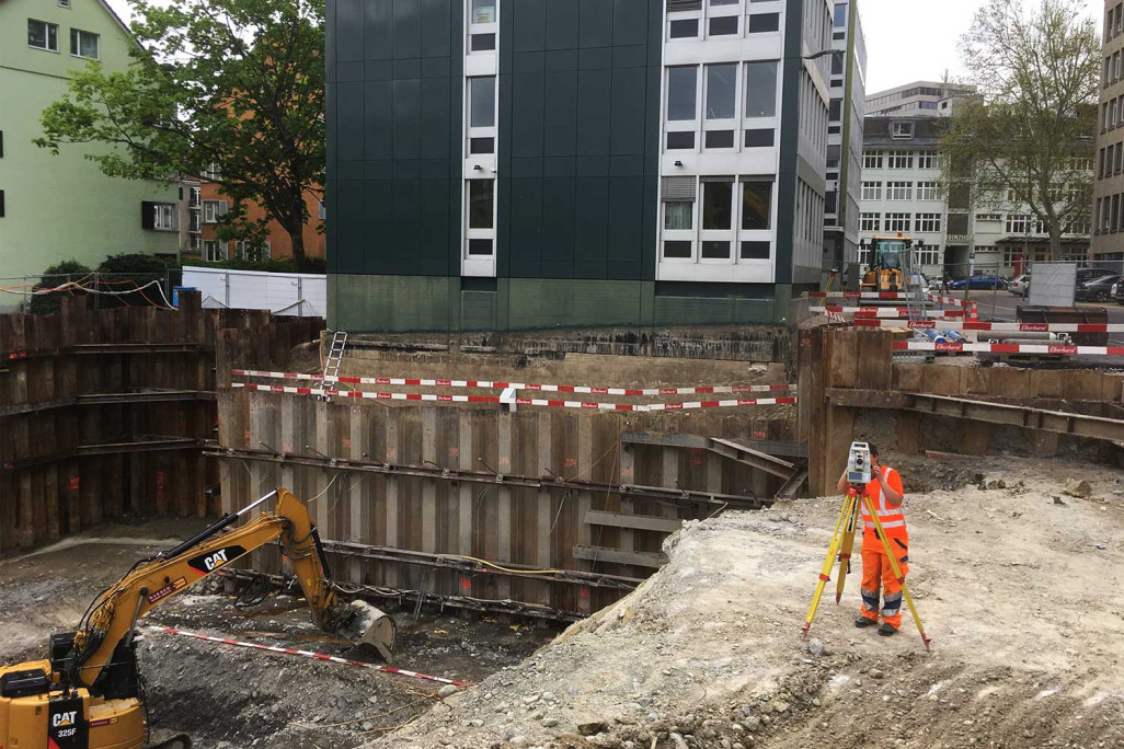 Zürich, Binzstrasse, Geodätische Überwachungsmessung, HMQ AG