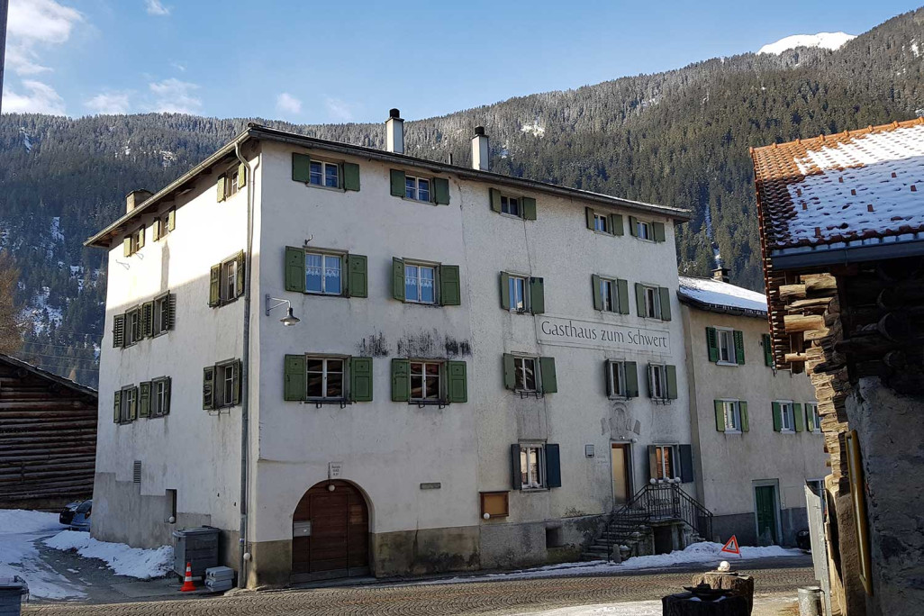 Andeer GR, Hotel Schwert, Digitale Gebäude- und Geländeaufnahmen, HMQ AG